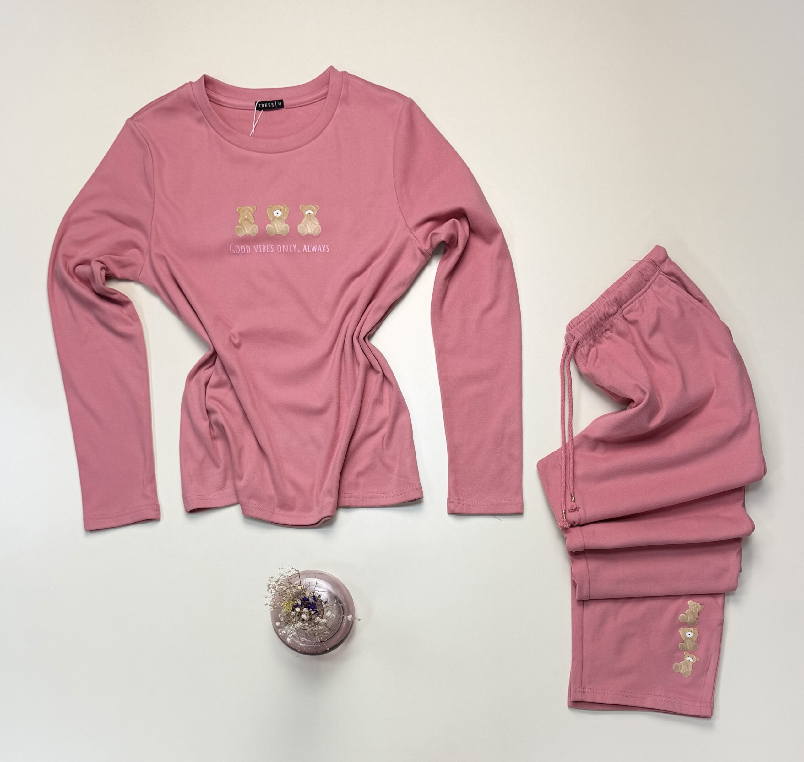 Pyjama manche longue " Rose " -TRESS- – Image 3