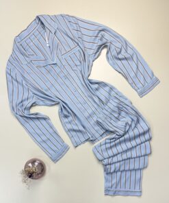 Pyjama boutonné manche longue " Bleu à rayures " -PRIMARK-
