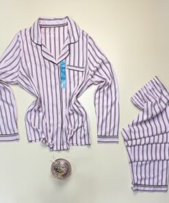 Pyjama boutonné manche longue " Rose à rayures " -PRIMARK- – Image 3