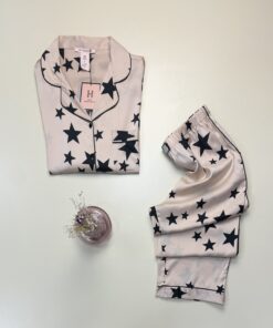 Alternative view of Pyjama boutonné en satin manche longue " Beige " -H-