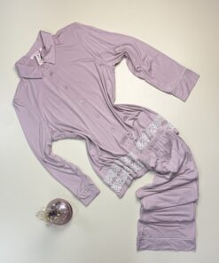 Pyjama boutonné manche longue " Bois de rose " -H-