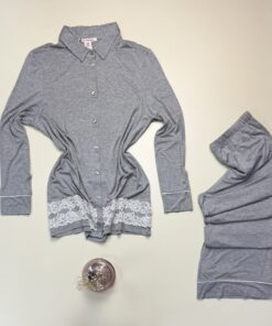 Alternative view of Pyjama boutonné manche longue " Gris " - H -