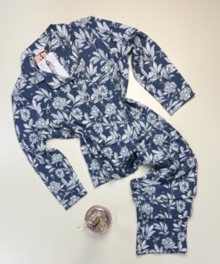 Pyjama boutonné manche longue " Bleu " - H -
