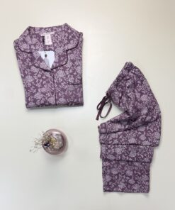 Alternative view of Pyjama boutonné manche longue " Violet " - H -