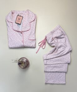 Alternative view of Pyjama boutonné manche longue " Rose " - H -