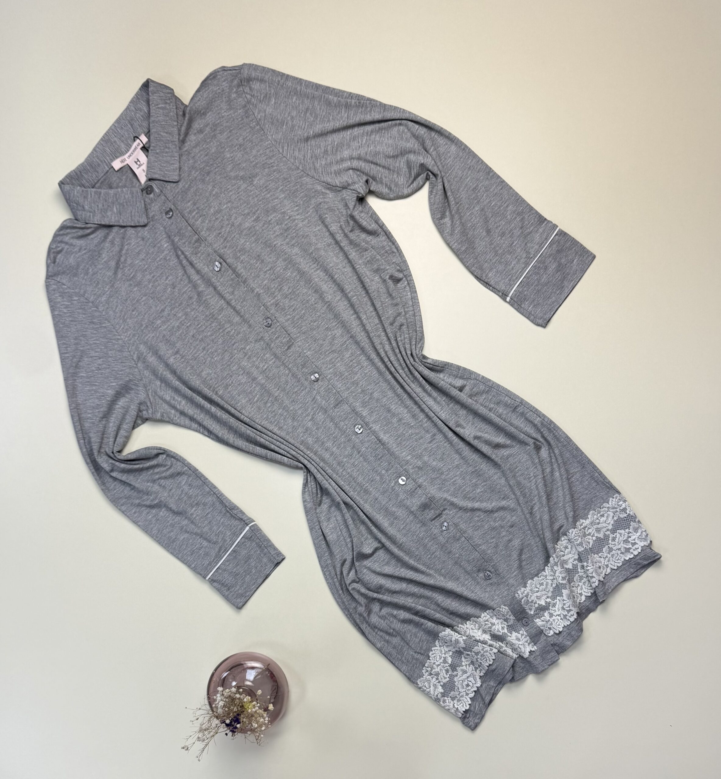 Chemise de nuit " Gris " -H-
