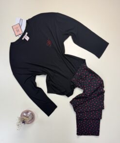 Pyjama haut manche longue " Noir " -H- coton