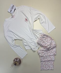 Pyjama haut manche longue " Blanc " -H- coton