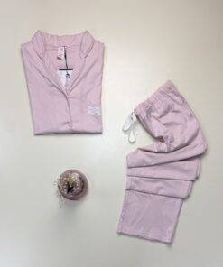 Alternative view of Pyjama boutonné manche longue 100% coton " Rose " -H-