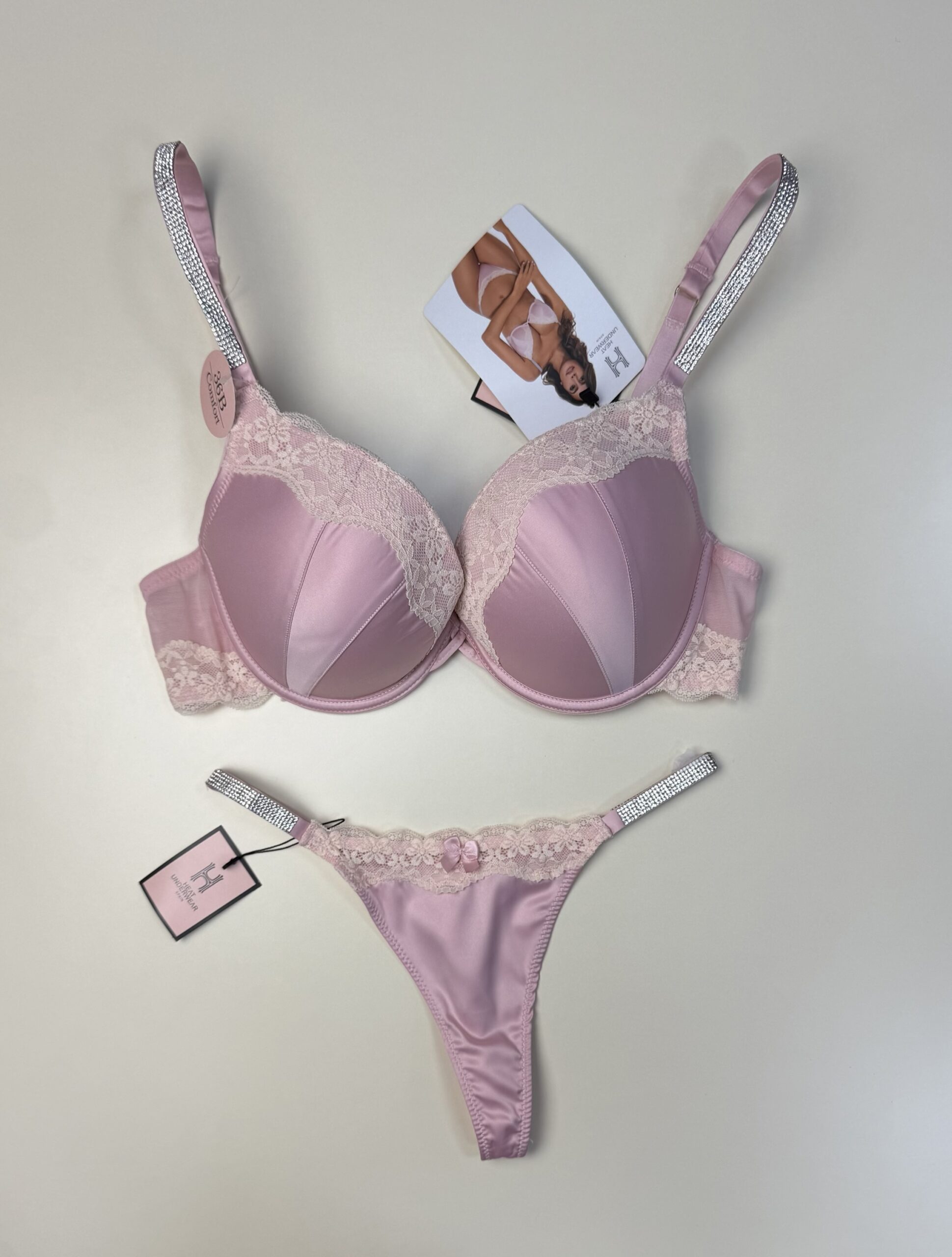 Ensemble 2pcs en satin " Rose " -H- – Image 3