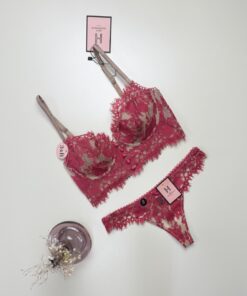 Ensemble 2 Pcs - H - en dentelle " Rose foncé "