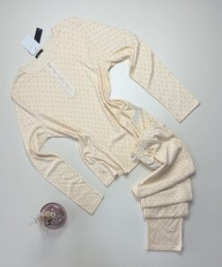 Pyjama pantalon haut manche longue - Tress - Coton " Jaune "
