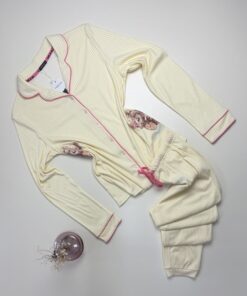 Pyjama boutonné haut manche longue - Tress - coton " Jaune "