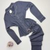 Pyjama boutonné haut manche longue " Motifs léopard gris "