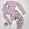 Pyjama boutonné haut manche longue " Motifs léopard rose "