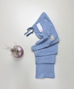 Bas de pyjama - Tress - Coton " Bleu à petit point "