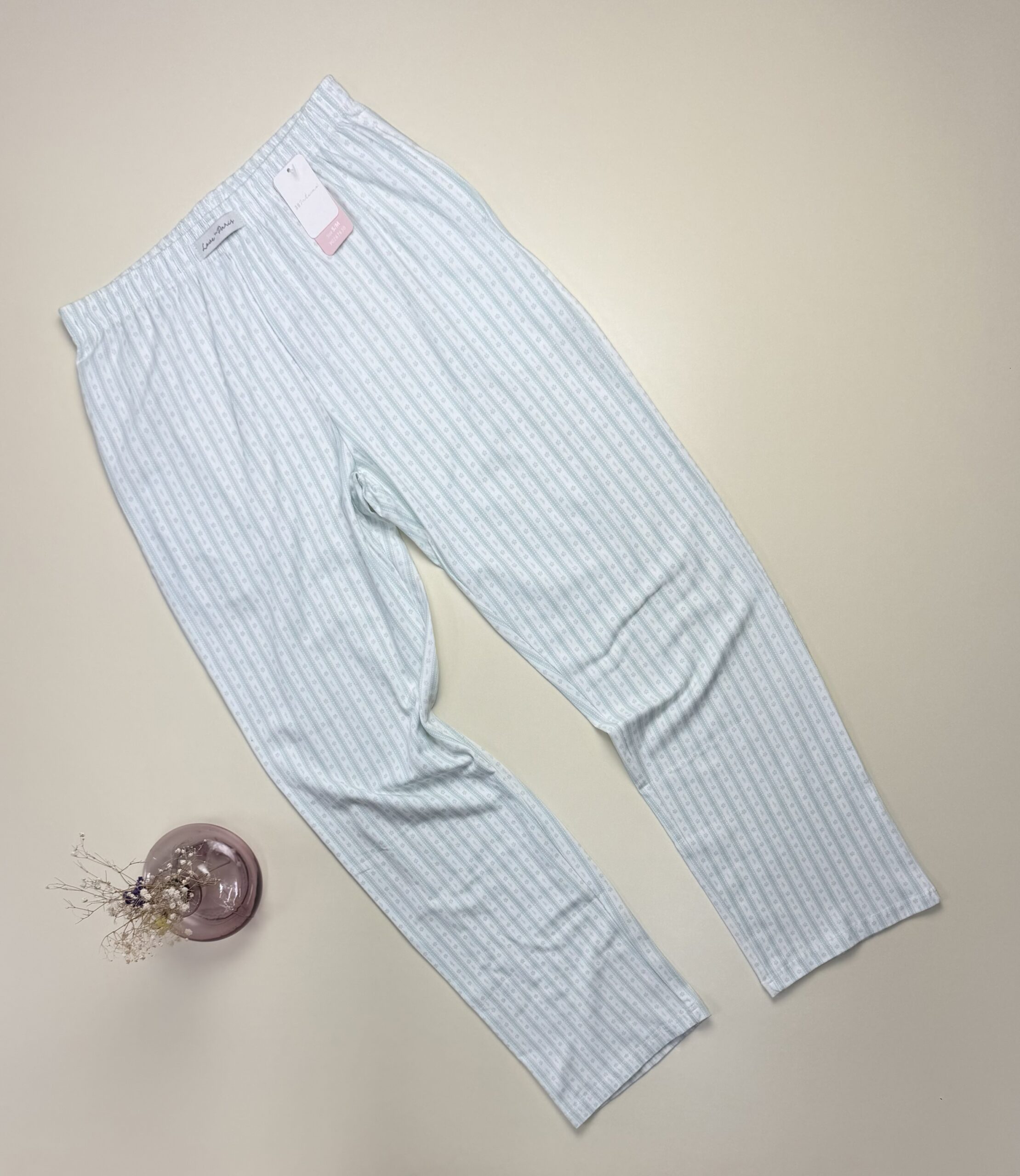 Bas de pyjama - Tress - coton" à rayures vert " – Image 2