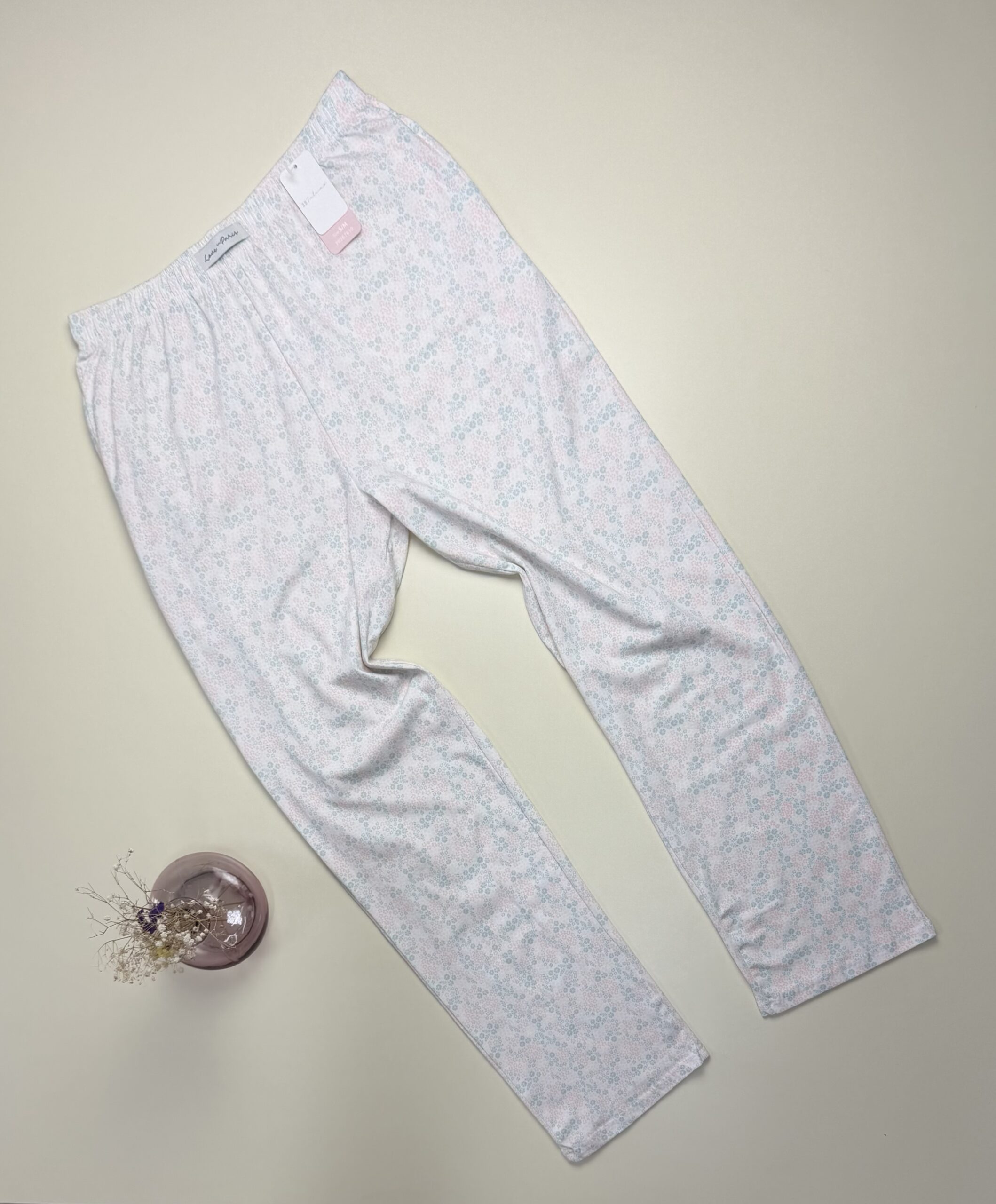 Bas de pyjama - Tress - coton " Rose à fleurs " – Image 2
