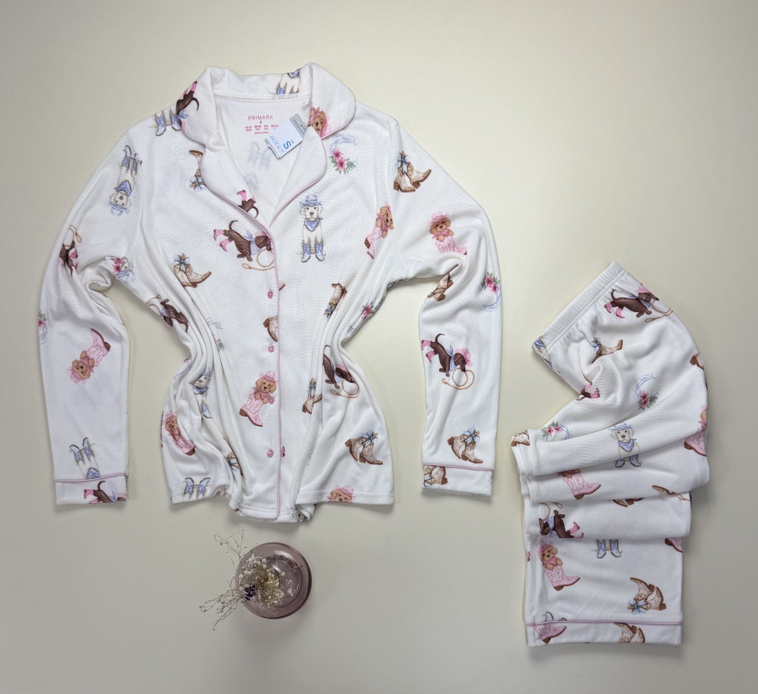 Pyjama boutonné Primark en velours " à motifs " – Image 2