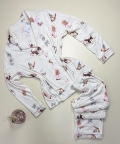 Pyjama boutonné Primark en velours " à motifs "