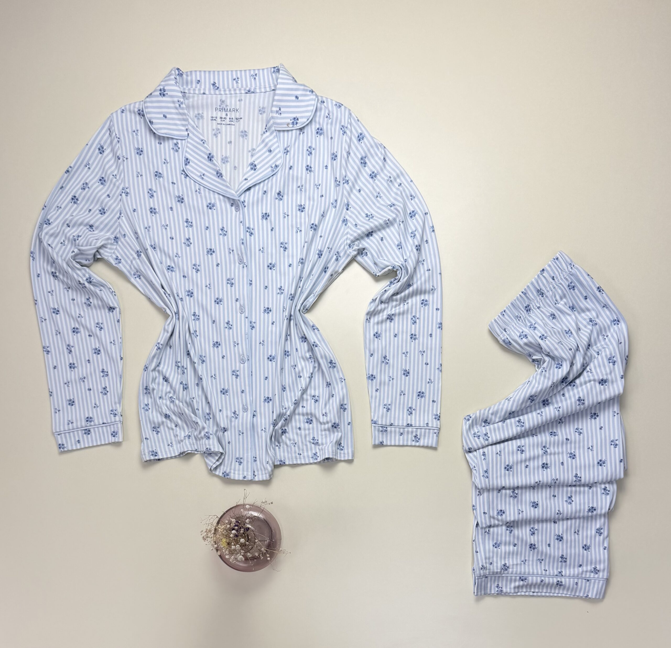 Pyjama boutonné Primark " à rayures bleu " – Image 2
