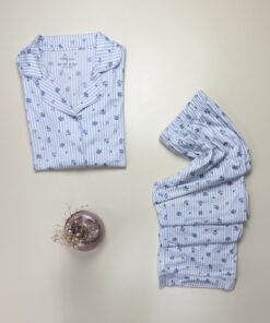 Pyjama boutonné Primark " à rayures bleu " – Image 3