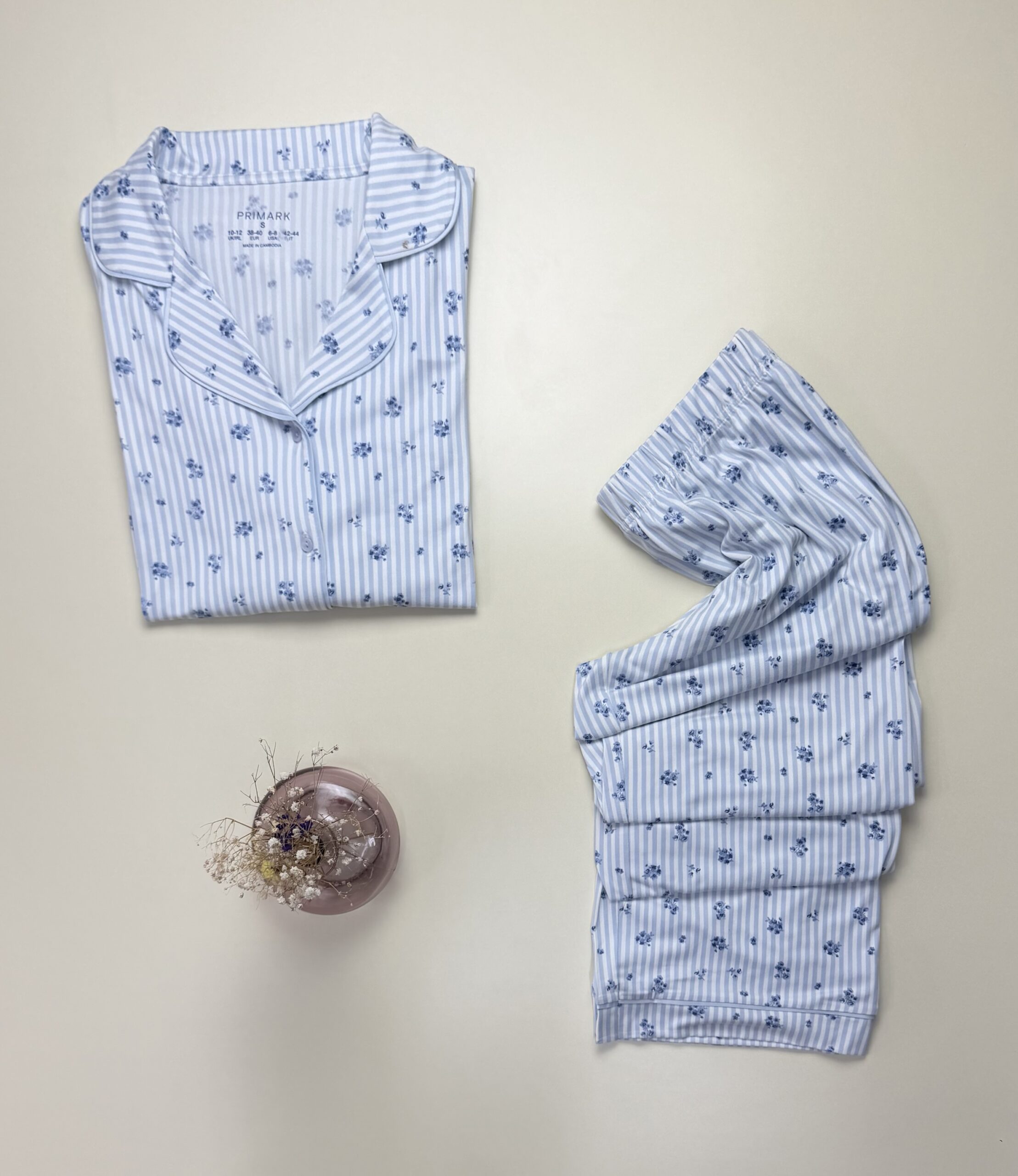 Pyjama boutonné Primark " à rayures bleu " – Image 3