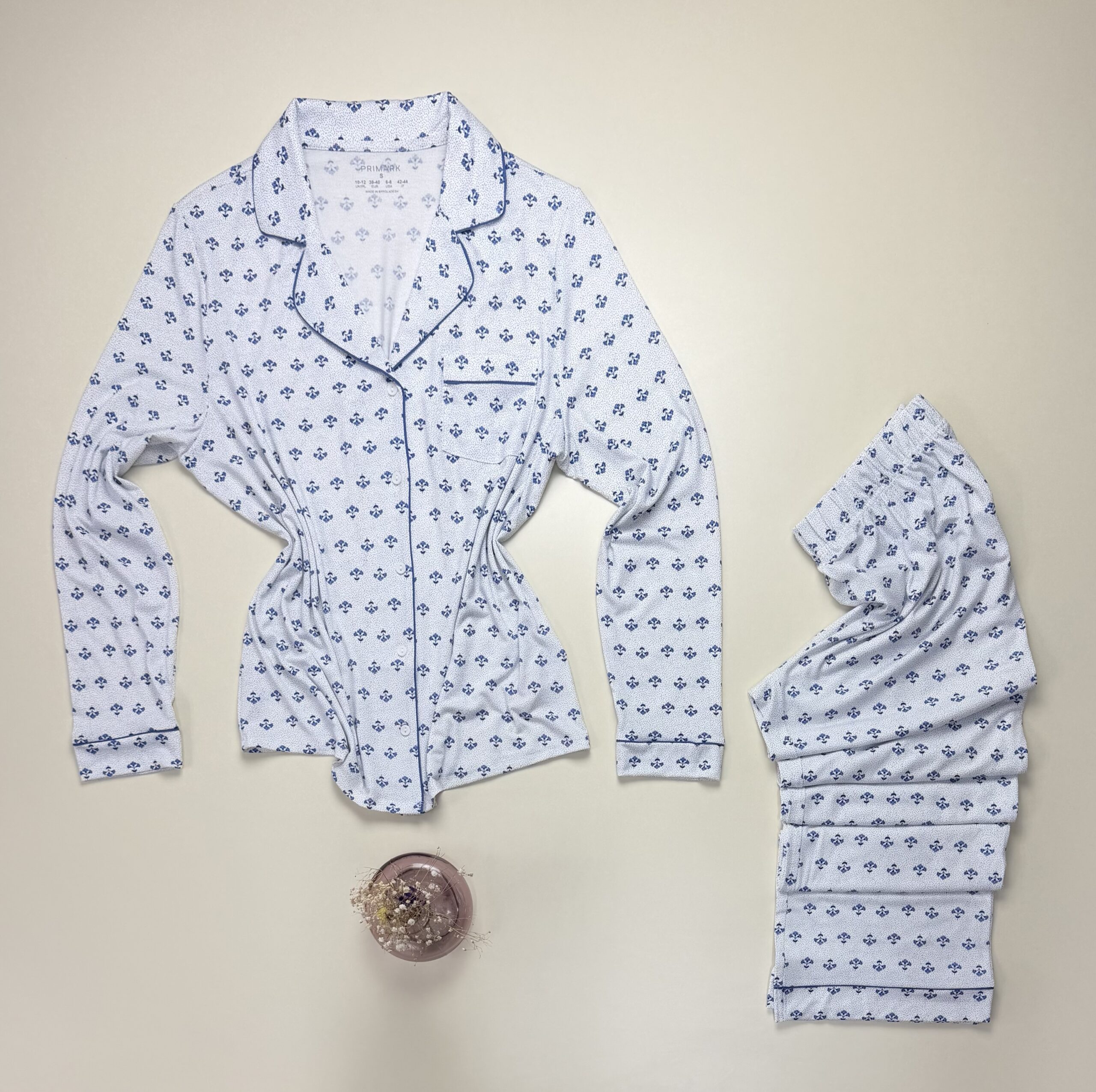 Pyjama boutonné Primark " à motifs bleu "