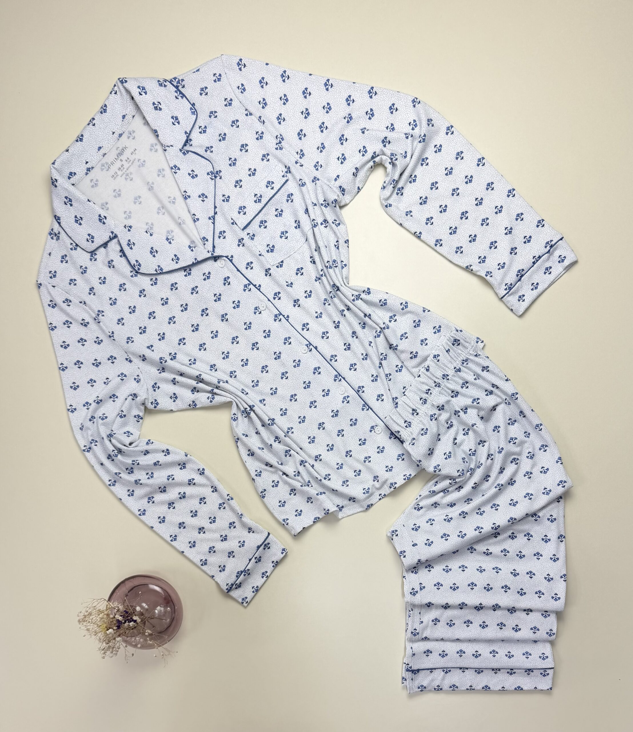 Pyjama boutonné Primark " à motifs bleu " – Image 2