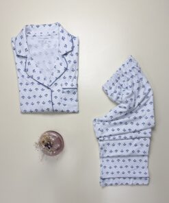 Pyjama boutonné Primark " à motifs bleu " – Image 3