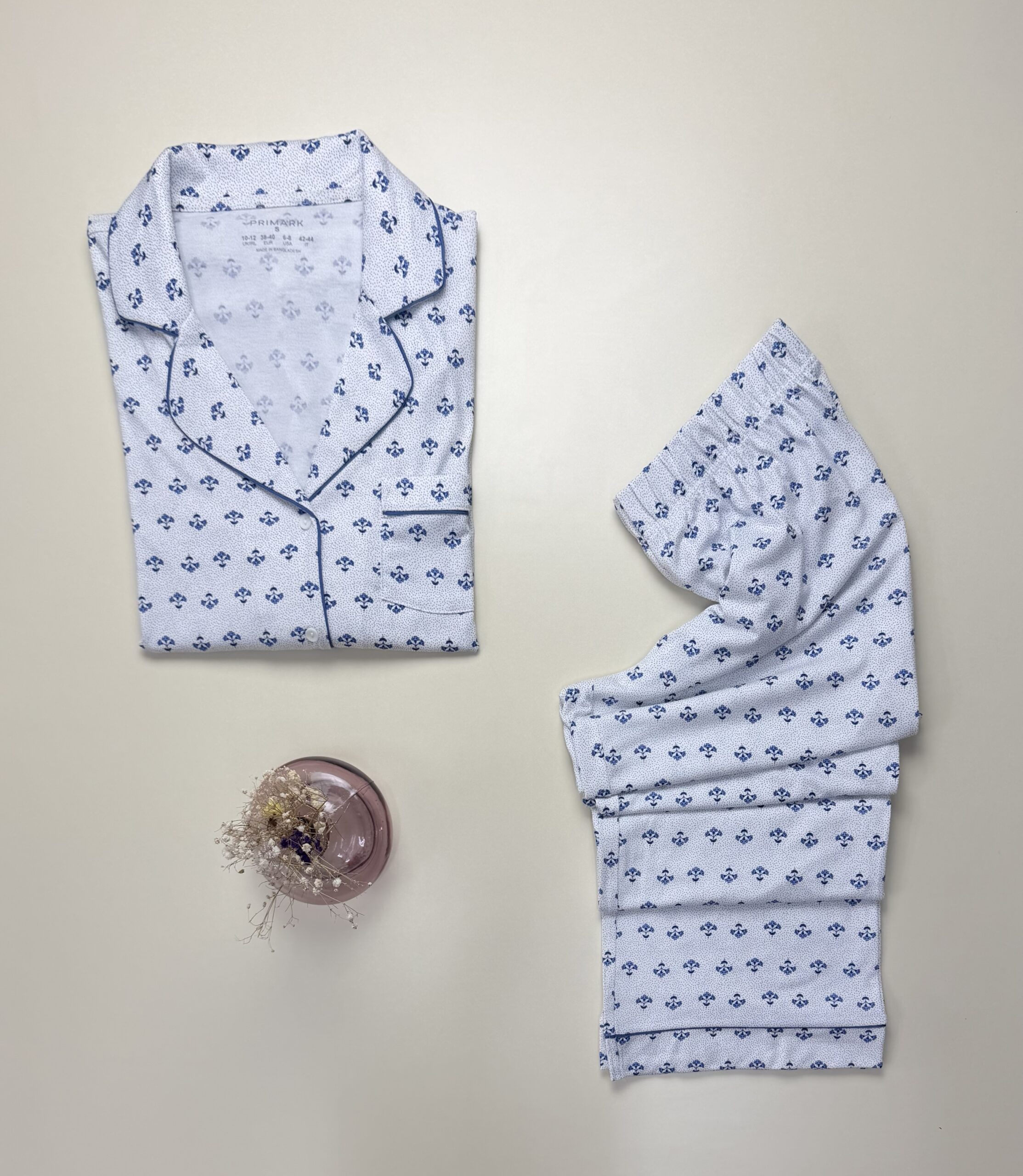 Pyjama boutonné Primark " à motifs bleu " – Image 3