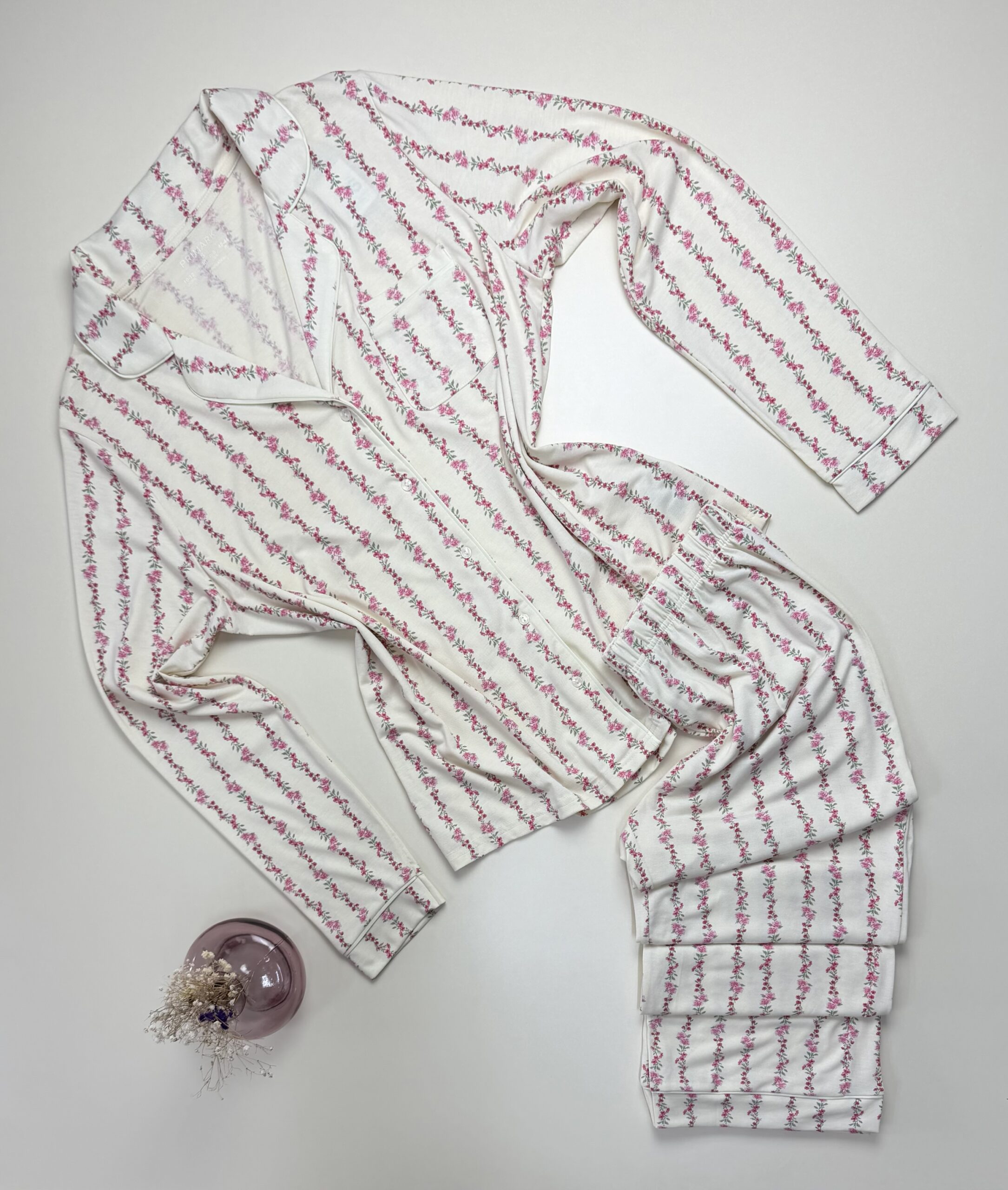 Pyjama boutonné Primark " à fleurs rose " – Image 2