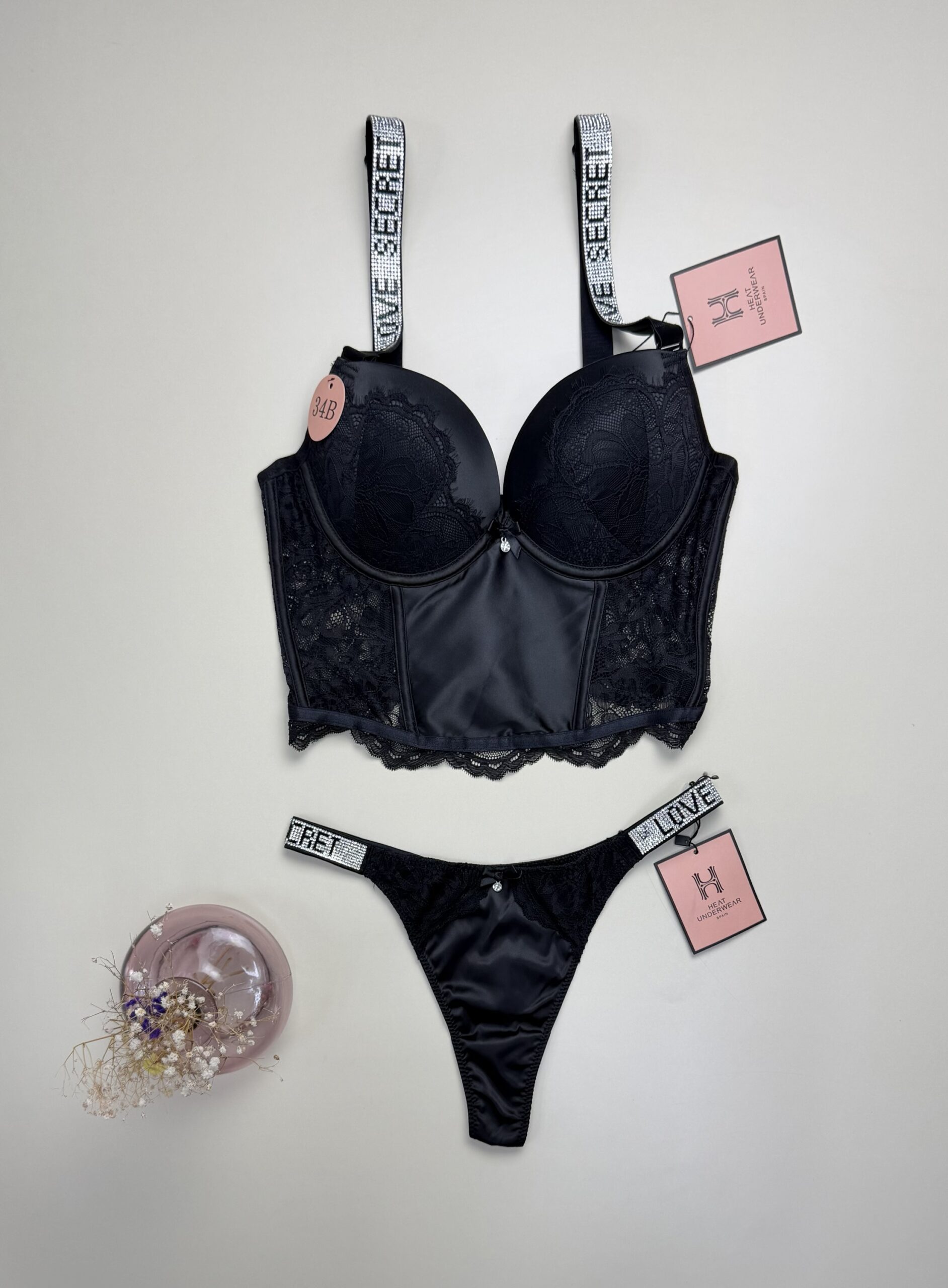 Ensemble corset H " Noir " Double éponge – Image 2
