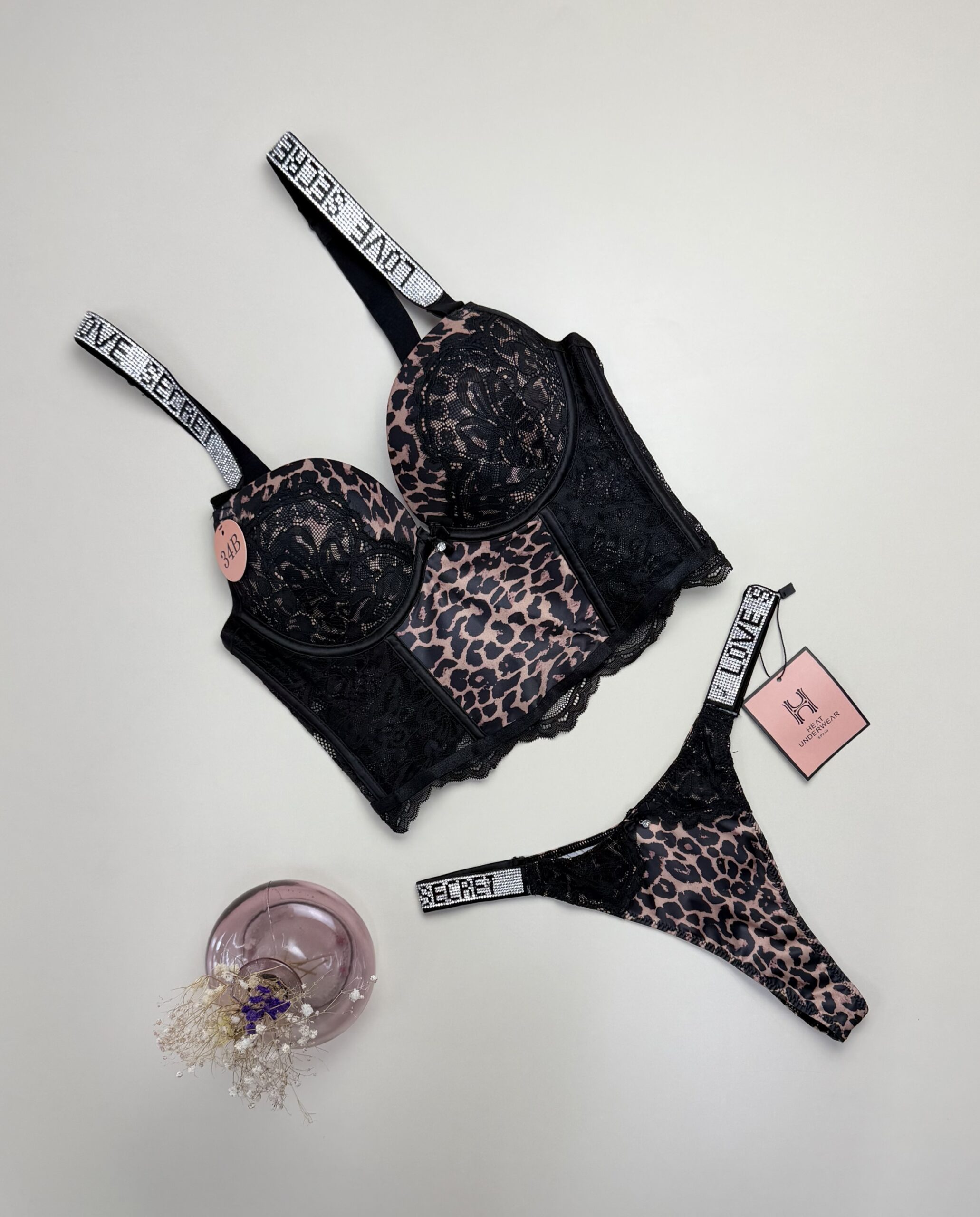 Ensemble corset H " Leopard " Double éponge