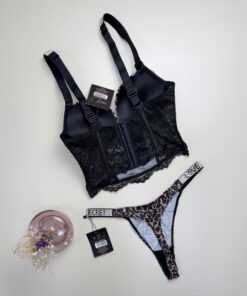 Alternative view of Ensemble corset H " Leopard " Double éponge