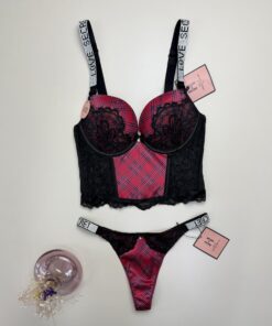 Ensemble corset H " Rouge à carreaux " Double éponge – Image 3
