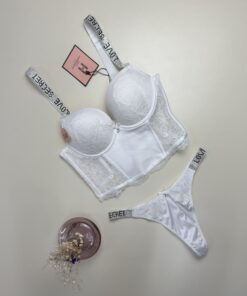 Ensemble corset H " Blanc " Double éponge