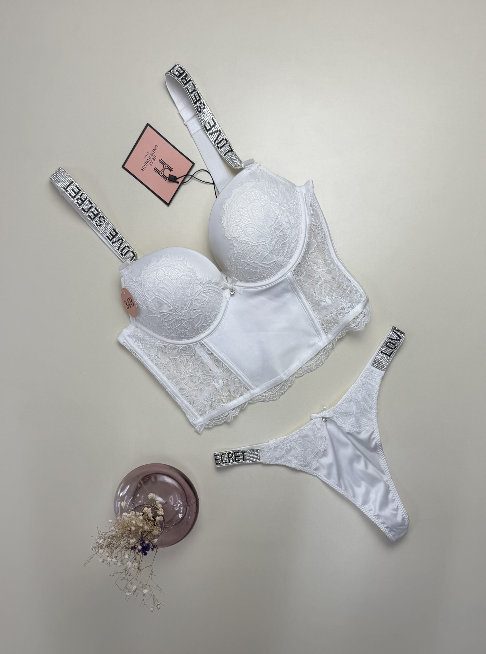 Ensemble corset H " Blanc " Double éponge