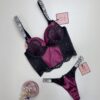 Ensemble corset H " Aubergine " Double éponge