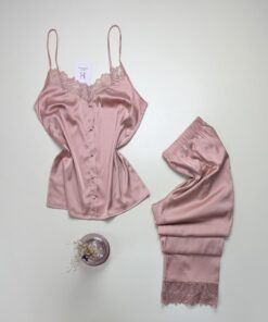 Bustier pantalon en satin " Saumon " -H-