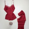 Bustier pantalon en satin " Rouge " -H-