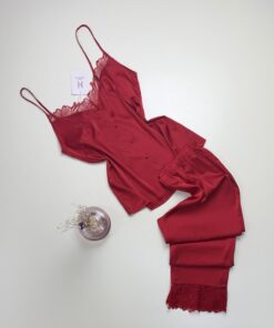 Alternative view of Bustier pantalon en satin " Rouge " -H-
