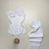 Bustier pantalon en satin " Blanc " -H-