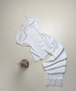 Alternative view of Bustier pantalon en satin " Blanc " -H-
