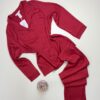 Pyjama boutonné en satin " Rouge " -H-