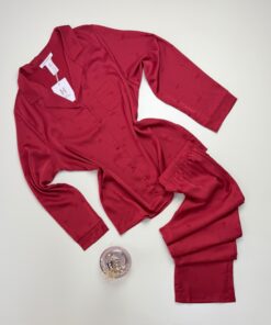 Pyjama boutonné en satin " Rouge " -H-
